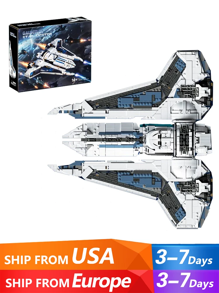 2948-teiliger Starfighter Kom'rk-Klasse Kampfjäger Baukasten, Weltraum-Krieg Raumschiff Sammlerstück Ausstellungsmodell, High-Tech Spielzeug Geschenk für Erwachsene