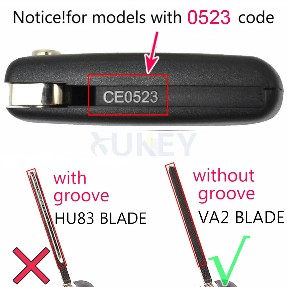 3-przyciskowy zmodyfikowany składany zdalny kluczyk samochodowy Obudowa VA2 Blade do Citroen C2 C3 C4 C8 Peugeot 308 207 307 3008 807 Expert