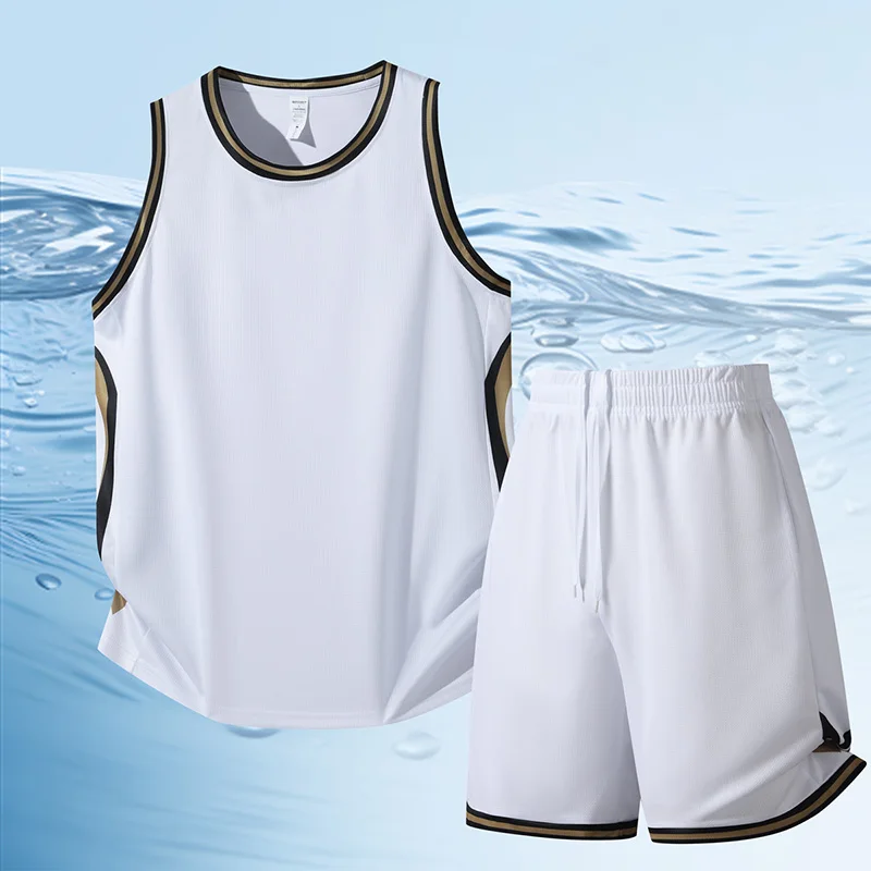 

Men's Fashion Trend Versatile Sports and Leisure Set Summer Daily Sleeveless T-shirt Five Inch Shorts Two-piece Sportswear Set