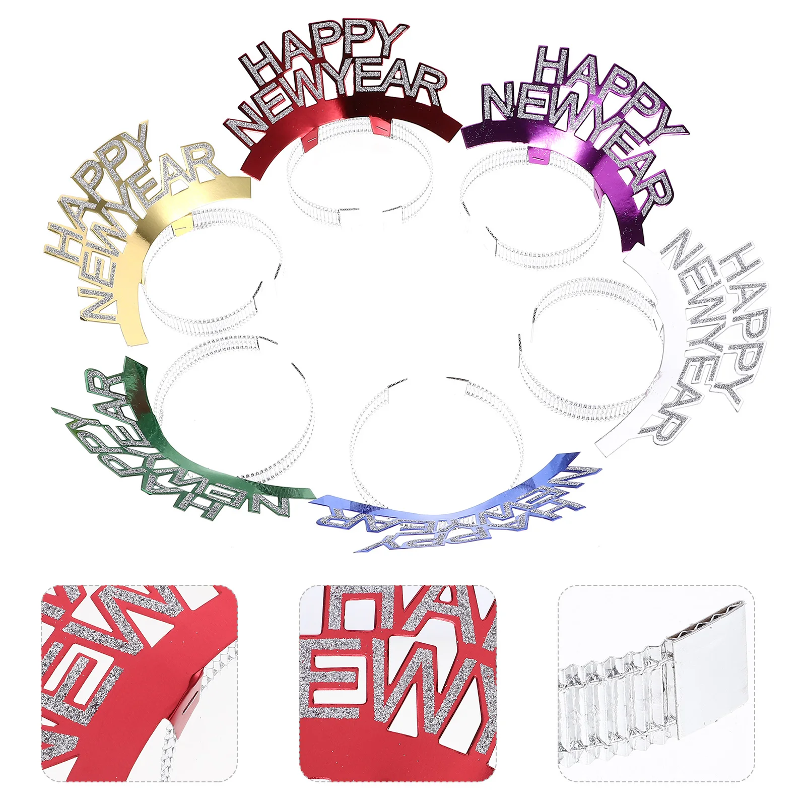 

6 Pcs Fantasy Colored Headband New Year Hair Hoop Bands Props Accessories For Eve Headwear Years Paper Child