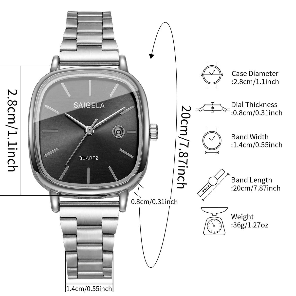 2 pçs moda quadrado dial casal relógios conjunto simples calendário masculino relógios de pulso feminino relógio de quartzo relojs (sem caixa)