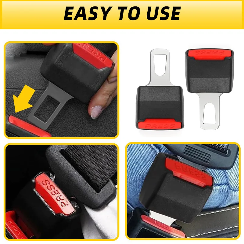Car Seat Belt Clip Extender 2PCS, Safety Seat Lock Buckle Extension Plug, Seatbelt Converter for Baby Car Seat Accessories
