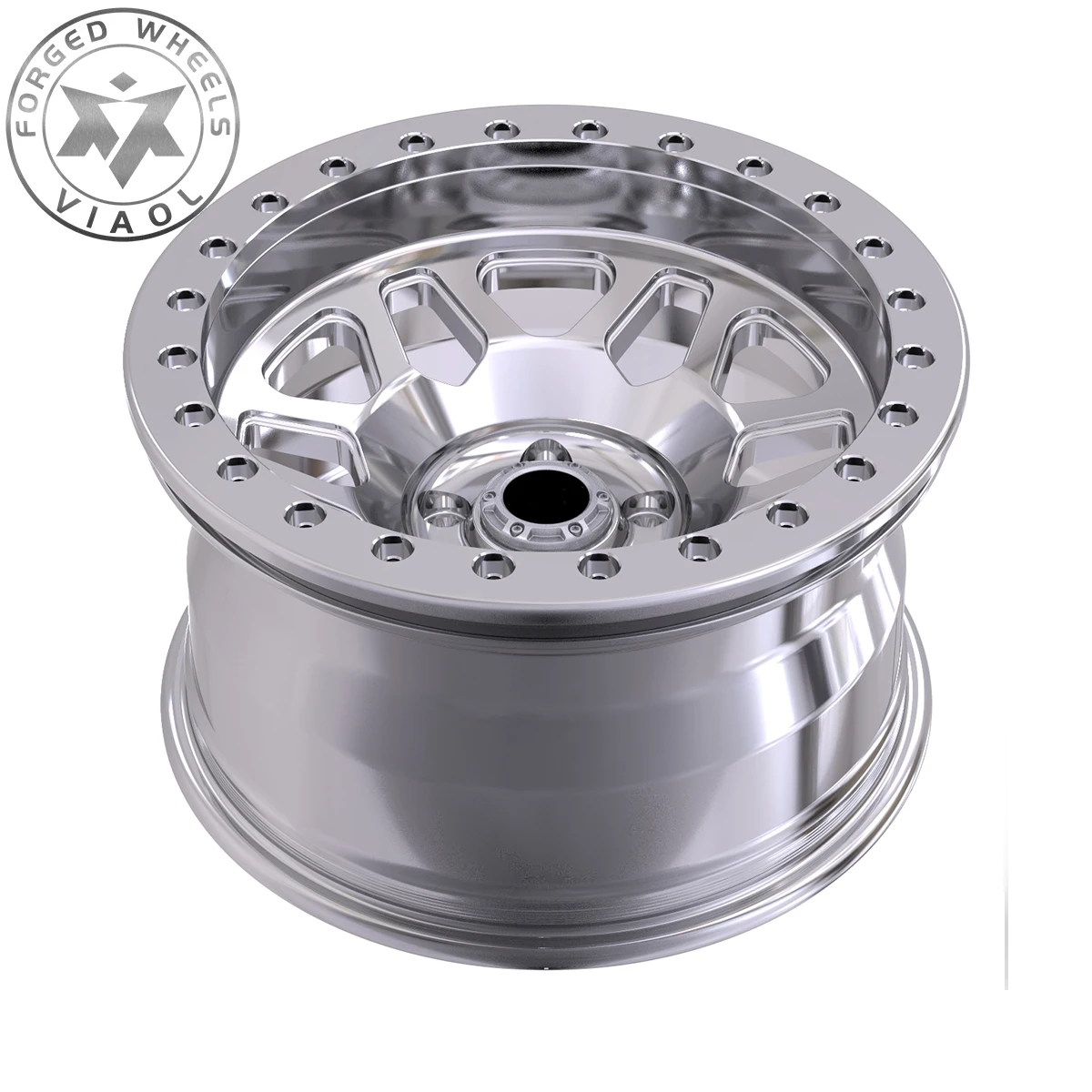 

Viaol New Chrome Forged Truck Offset Aluminum Beadlock Wheels 4x4 Car Rims 6x139.7 8x170 17x10J for Drag Racing