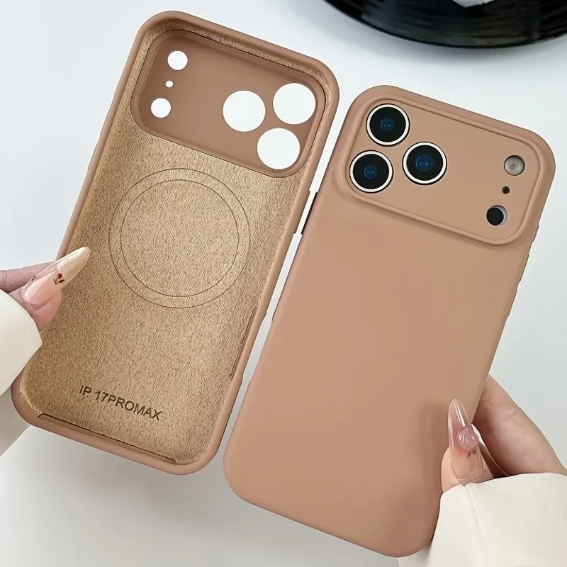 Silicone líquido original para magsafe carga magnética caso de telefone para iphone 17 ar 16 15 14 plus 13 12 pro max capa cor laranja