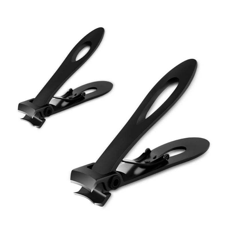 2PCS Nagelknipser Große Öffnung Nagelknipser Dicker Nagelschneider Edelstahl Professionelles Nagelwerkzeug mit großer Öffnung Schwarz
