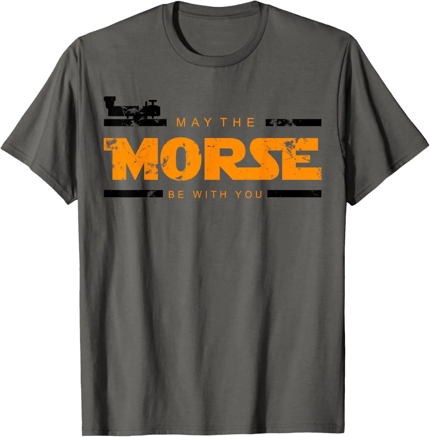 Morse Code May The Morse Be With You Graphic T-Shirt Soft Cotton Short Sleeve Tee
