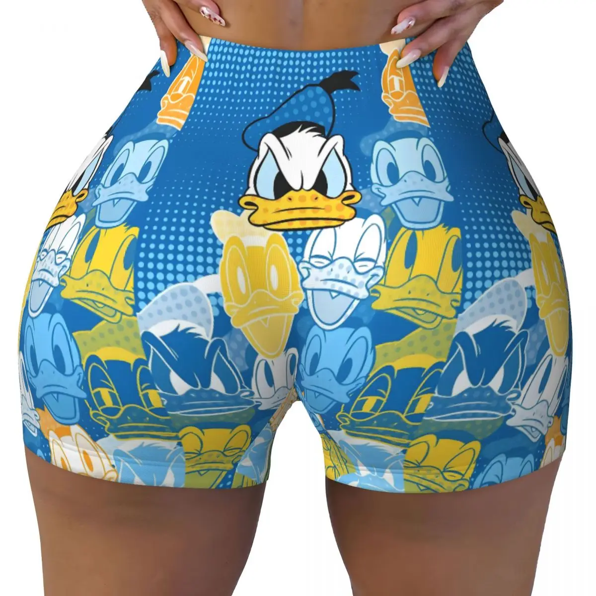 

Пользовательские классические манга-байкерские шорты для бега в тренажерном зале, женские шорты для йоги в стиле комиксов