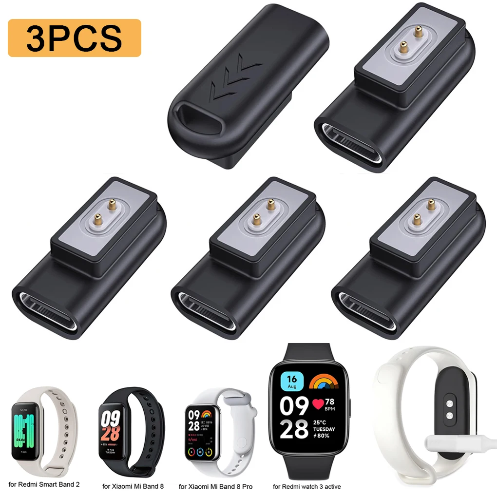 Magnetic Smart Watch Charger Adapter for Xiaomi Mi Band 8 Active / 8Pro USB C Charger Connector for Redmi Watch 4/3/3 Active/3