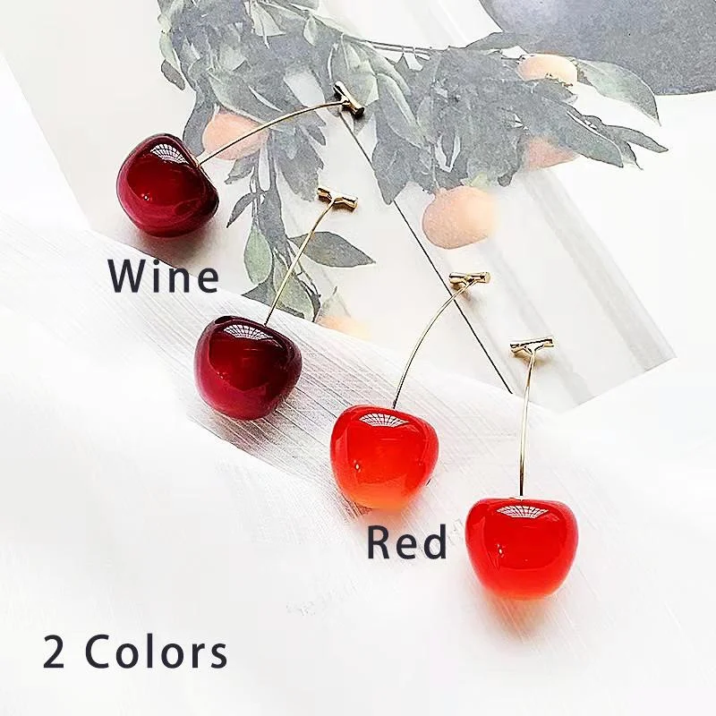 Accessories for Women Red Cherry Earrings for Women Fruit Statement Dangle Earring Wedding Party Korean Jewelry Gift Mujer