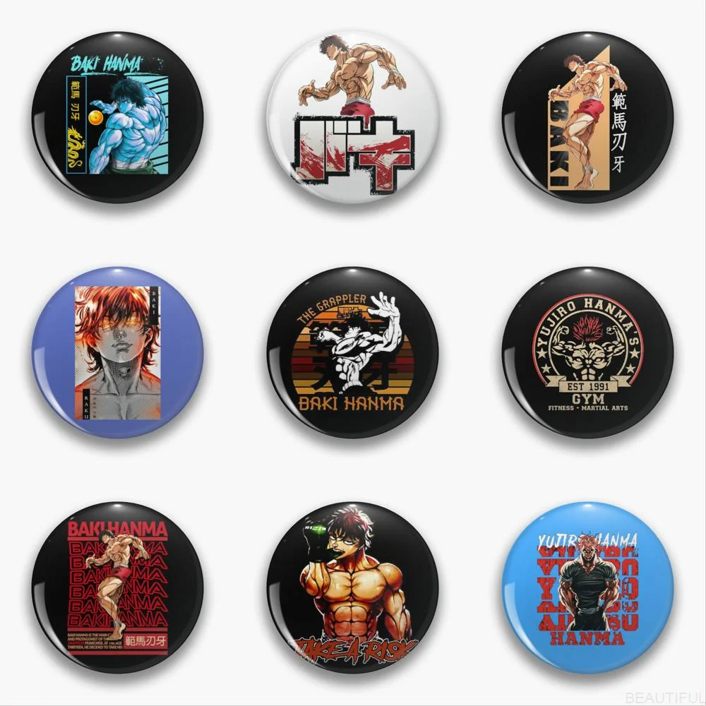 Baki Badge  Broches  custom cute manga cute Collar  pins for backpacks Broches  pins anime Collar  cute