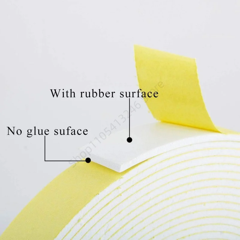 White EVA Single Side White Sealing Strip Self-adhesive Window Door Heat Insulation Anti Collision Foam Tape 2/5/10mm Thickness