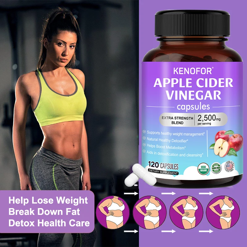 

KENOFOR Apple Cider Vinegar Capsules Weight Management Detox Relieve Bloating & Constipation Weight Loss Slimming Products