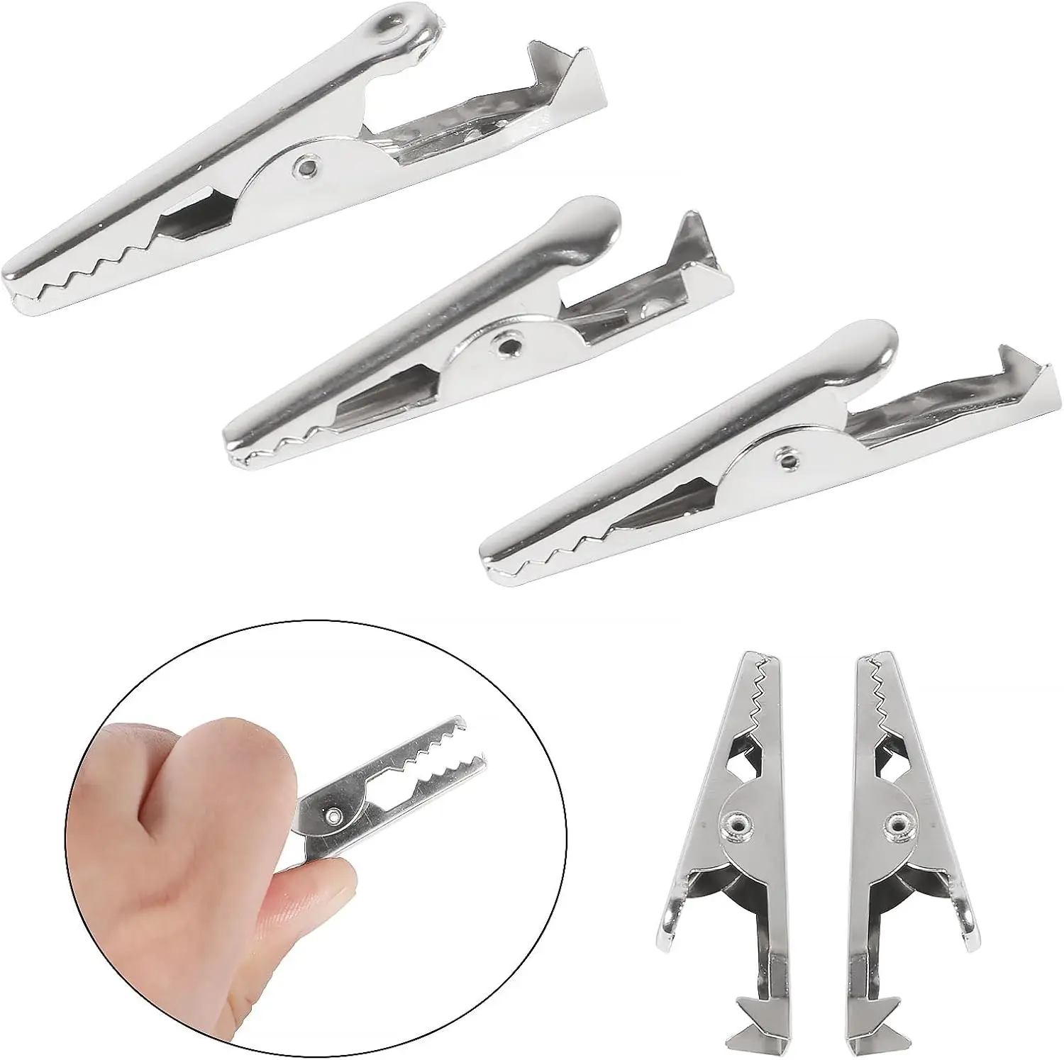 50 قطعة مقاطع التمساح الصغيرة مشبك التمساح المعدني الصغير 28 مللي متر 35 مللي متر 45 مللي متر للاختبار الكهربائي لاختبار البطارية #4