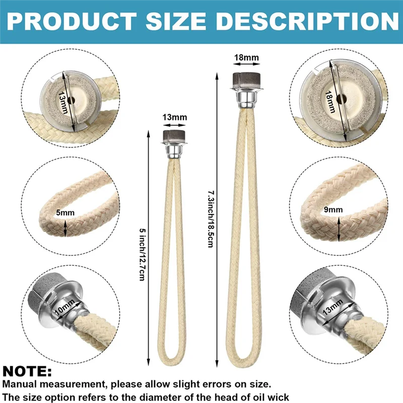 AB15-Oil Lamp Wick Replacement Air Tightly Control Catalytic Burner Lamps Wick For Diffuser Aromatherapy Decoration (18Mm)