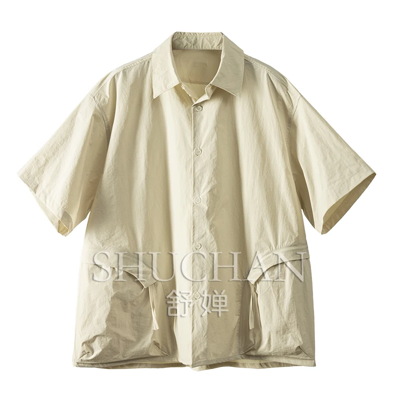 

Outdoor Pocket Waterproof Short-sleeved Shirt Women Blusas Mujer De Moda Oversized Polyester Tops Mujer