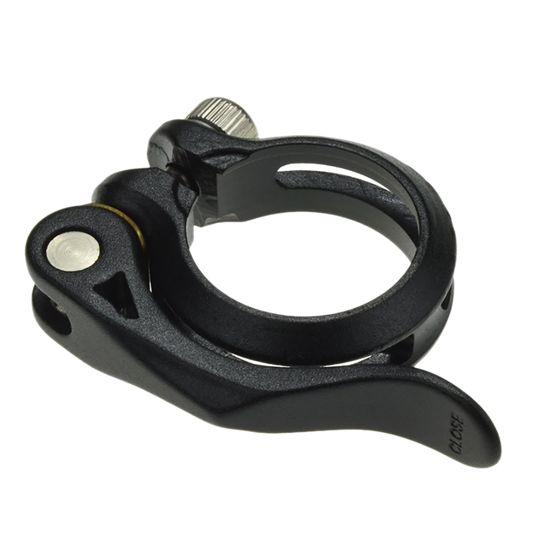 Bicycle Seatpost Clamp Quick Release Bike Seatpost Clamp Sandblasting Aluminum Alloy 34.9MM Black