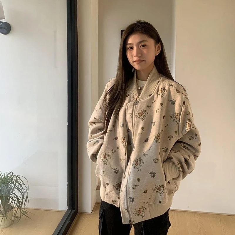 ​ Elegante giacca da baseball con ricamo per donna 2025 Capispalla caldo e ampio autunno inverno ​