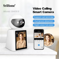 Srihome IP WiFi Camera Surveillance Security Baby Monitor With Screen Human Tracking Cam Full Color Night Vision Indoor Camera