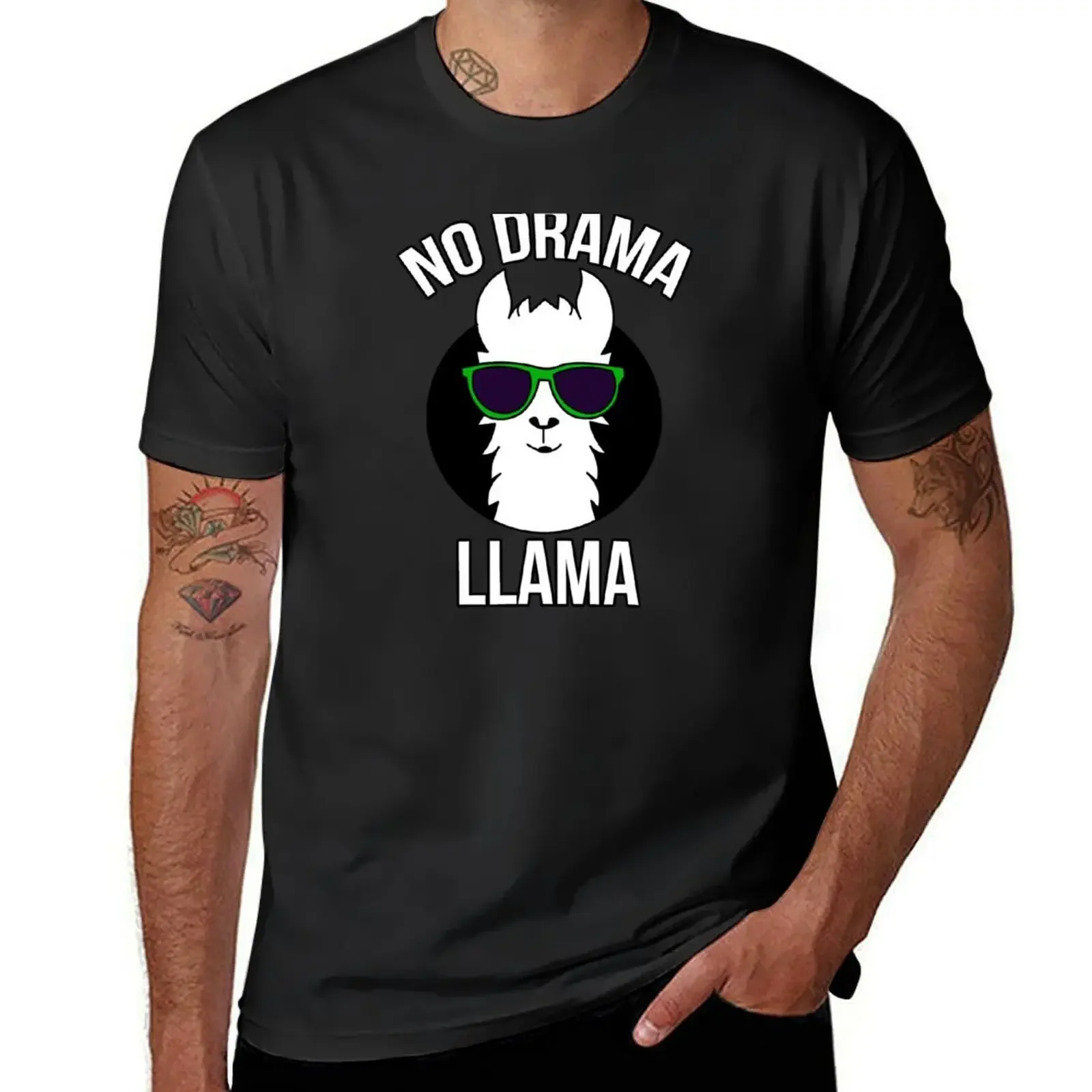 No Drama Llama Funny T-Shirt Aesthetic clothing boys whites Short sleeve tee men