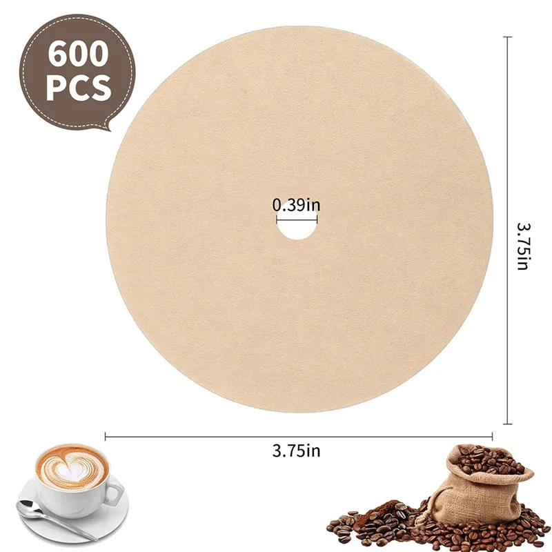 

ABUH-For Camping For Camping Pot Compatible 600Pcs Count Percolator Coffee Filters 3.75 Inch Disposable Round Coffee Filter