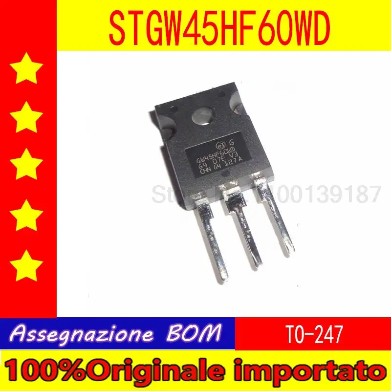 

10pcs/lot STGWA19NC60HD GWA19NC60HD STGW38IH130D GW38IH130D STGW45HF60WD GW45HF60WD TO-247 transistor