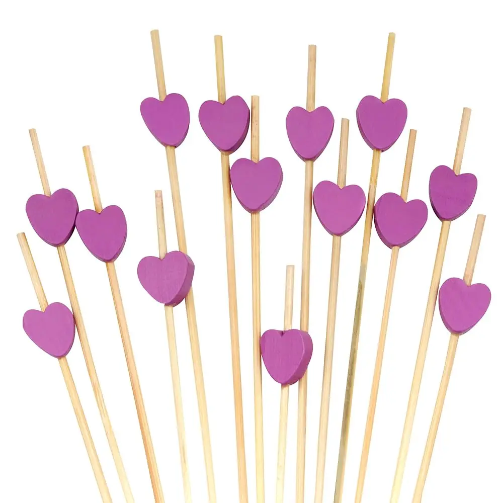

8.3 H Purple Heart Bamboo Food And Drink Pi Skewers For Catered Events, Holiday'S, Restaurants Or Buffets Party Supplies, 100