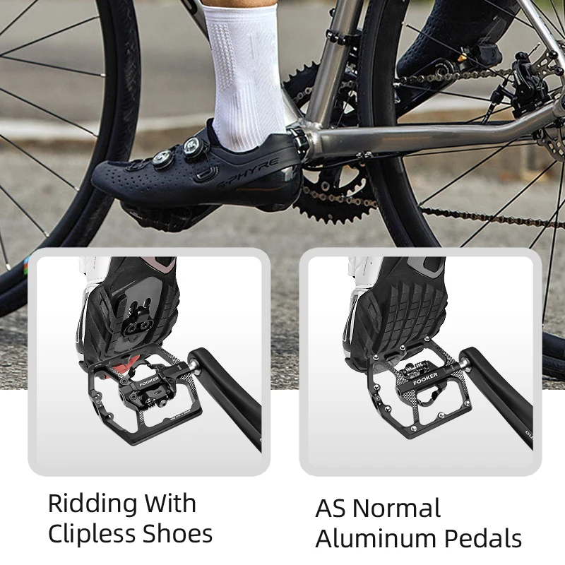 Self-locking Pedal 3 Bearings Wide Bicycle Pedals Ultralight Anti-slip CNC MTB Road SPD Bike Pedal Waterproof Bicycle Parts