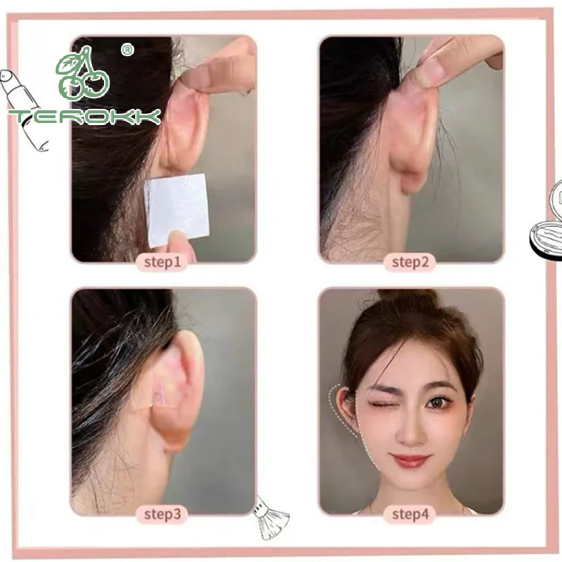 

24/72Patches, наклейки для поддержки ушей эльфа, невидимый корректор ушей, силиконовые нашивки для поддержки ушей, V-образные наклейки для лица