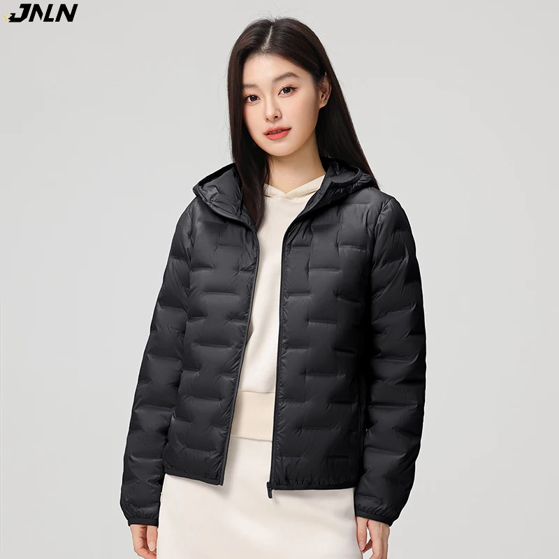 

JNLN Women's Winter Down Jacket Climbing Camping Hiking Lightweight Padded Jackets Waterproof Windproof Warm Hooded Windbreaker