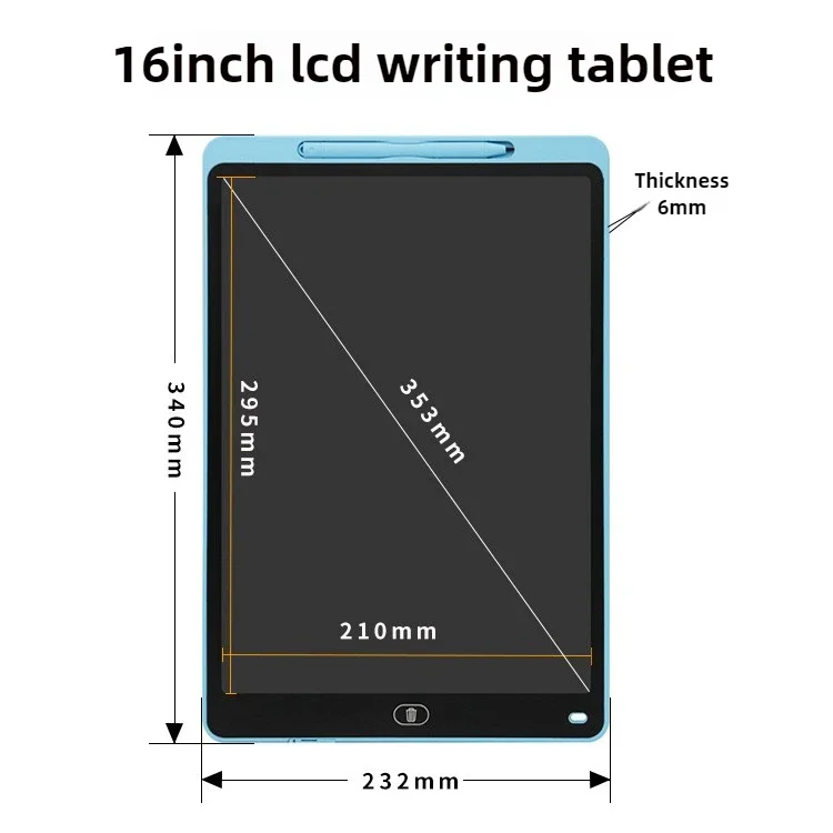 16/20 Zoll LCD-Schreibtafel Umweltfreundliches Magisches Zeichentablett für Kinder Löschbares Wiederverwendbares Spielzeug mit Stift Nachhaltige Geschenke – Detail 8