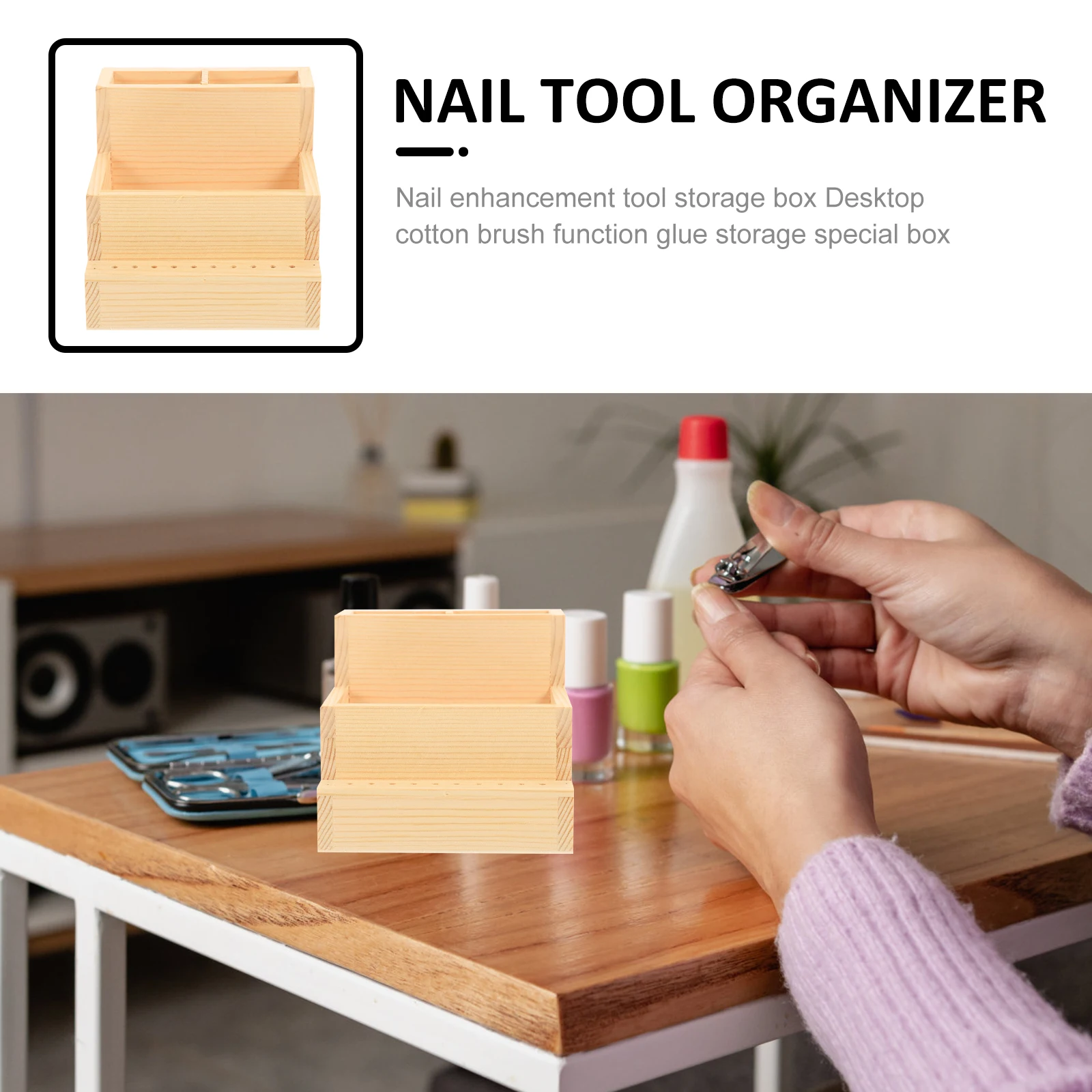 

Grinder Storage Box Nail Holder Make up Brushes Makeup Showcase Manicure Tools Log