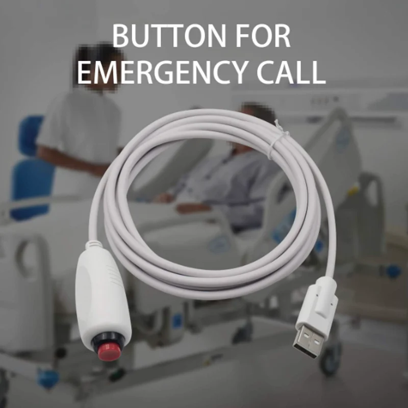 

Nurse Call Cord Push Button to USB 2.0 Male Plug Cable for Nurse Station Universal Replacement Call Cord, 9.8feet/3m