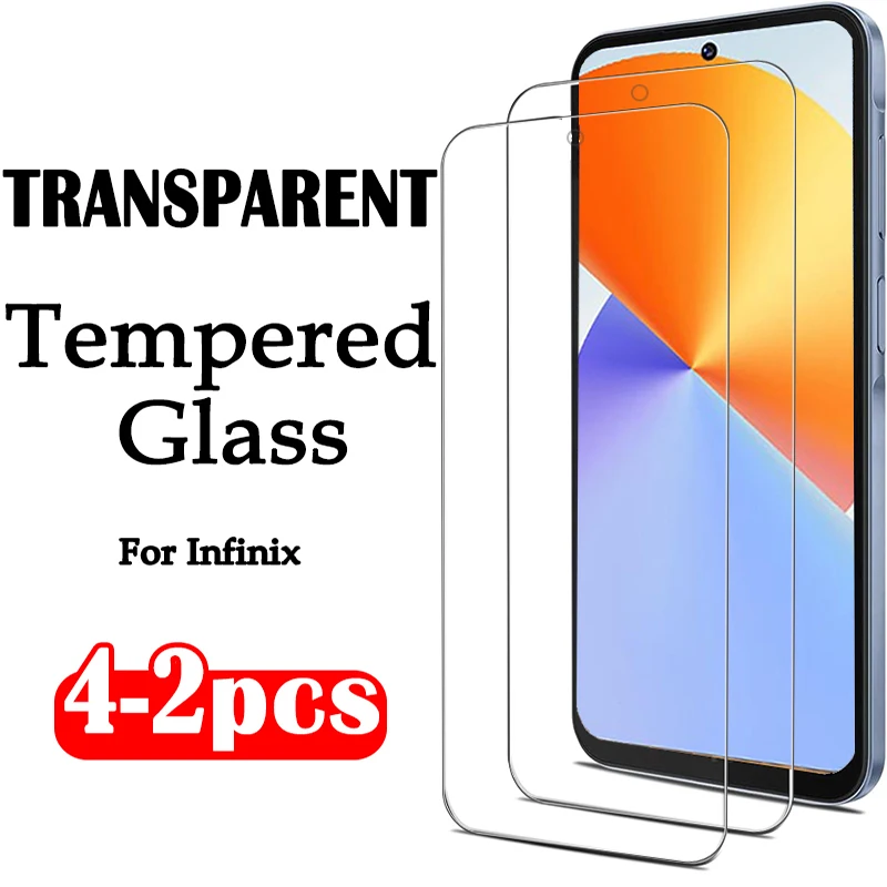 

2-4 Pcs 8K Clear Tempered Glass For Infinix Note 40 30 VIP 40X Phone Screen Glass Protector for Infinix Smart 9 7 6 8 Pro HD