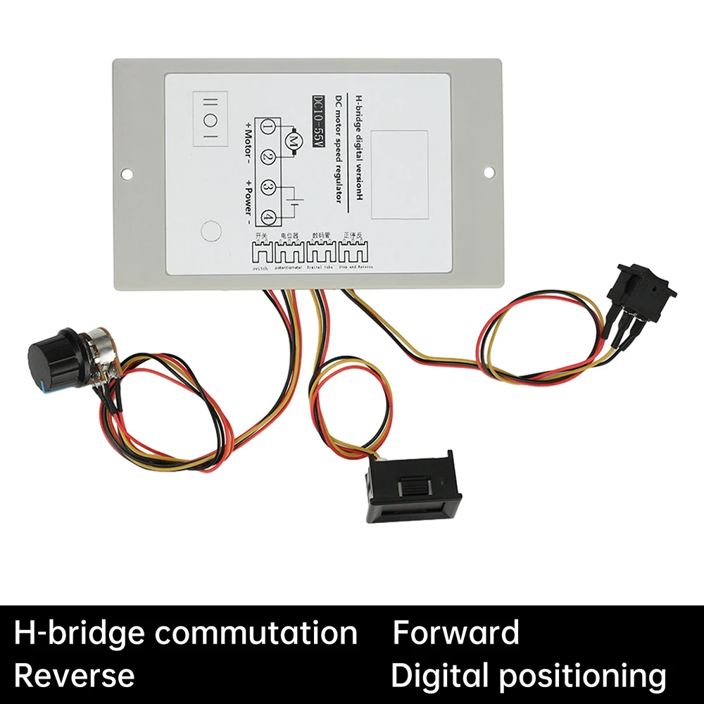 تيار مستمر 10-55 فولت 20 أمبير H-bridge تيار مستمر نحى وحدة تحكم في سرعة المحرك مع مقياس سرعة الدوران الرقمي بنسبة المئوية للدوران الأمامي والخلفي