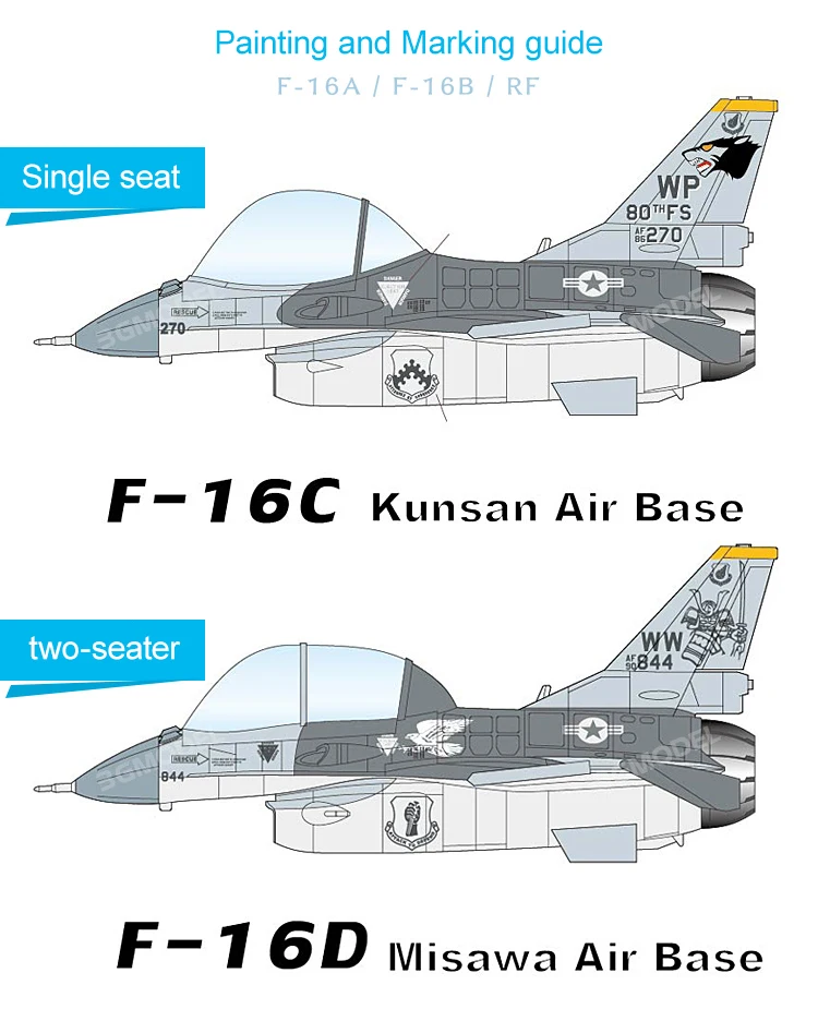 Freedom Q version assembled aircraft model kit USAF F16C/D single/double seat dual aircraft F162710