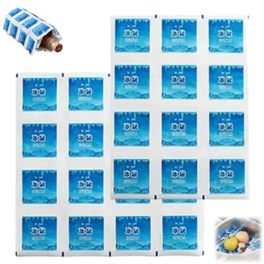 10Pcs Self-Absorbing Reusable Ice Pack Leakproof Cuttable Self-Absorbing Cooling Bag Long-Lasting Cold Food Freshness Ice Pack