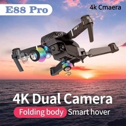 Latest  E88 Pro Drone 4k Profesional HD 4k Rc Airplane Dual-Camera Wide-Angle Head Remote Quadcopter Airplane Toy Helicopter