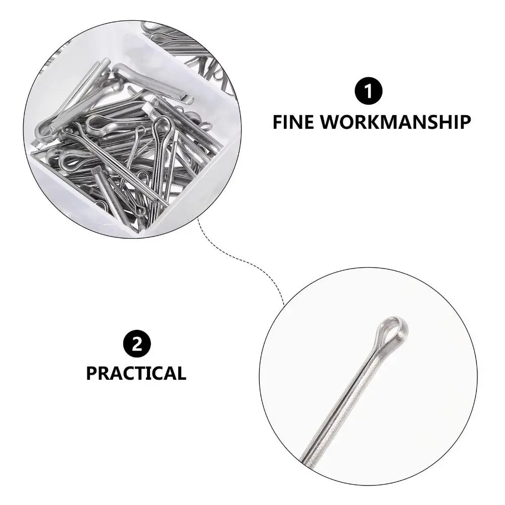 

Stainless Steel Cotter Pin Set Corrosion Cotter Pin Split Fastener Clips 13 Size Heavy Duty B-shaped Opening Card Spring Pin Car
