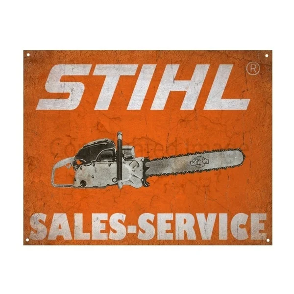 Stihl Chainsaw Garage Workshop Vintage Retro Tin Sign Metal Sign Metal Poster Metal Decor Wall Sign Wall Poster Wall Decor