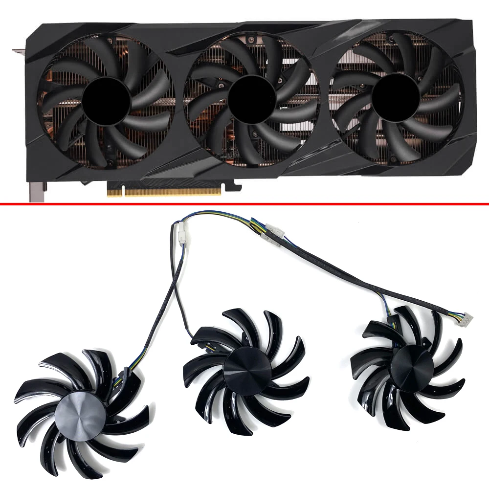 

3PCS Cooling Fan 85MM 4PIN FDC10H12S9-C RTX3070 TI GPU FAN For PNY GeForce RTX 3070 Ti 8GB VERTO Video Card Fans