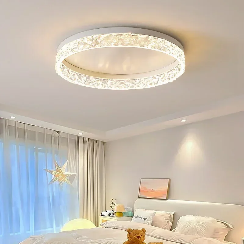 

Modern LED Ceiling Light Dimmable Round Chandelier Ceiling Lamps Living Dining Room Bedroom Glossy Home Lighting Fixtures