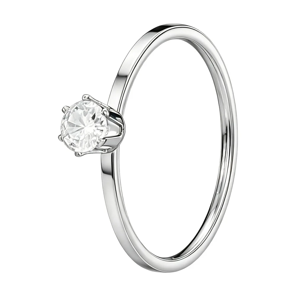 Zircon Stainless Steel Ring Unisex Slim Width 1.2MM IP Plated Japan-Kore Style Fashion Accessory No Fade
