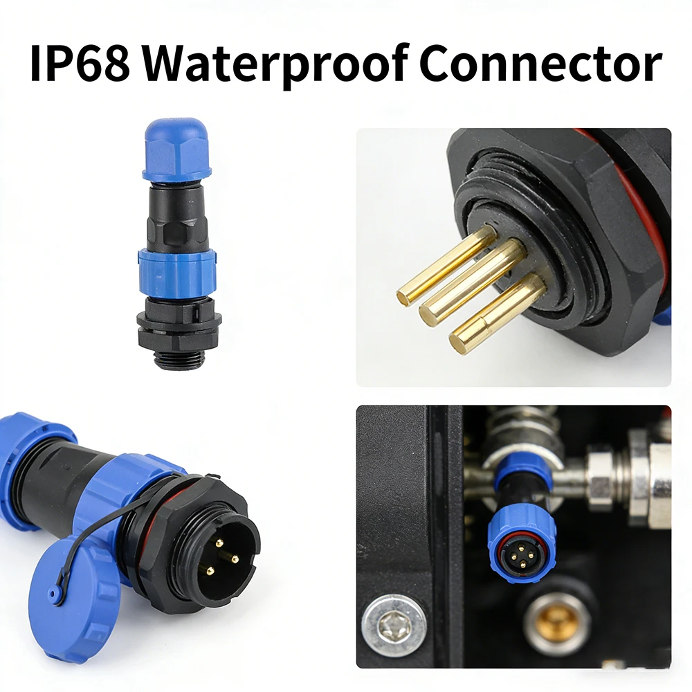 Conectores de Aviación SP13 SP16 SP17 SP20 SP21 con Montaje de Tuerca, 2-12 Pines, IP68, Enchufe y Conector Circular Impermeables para LED, Drones, Industria