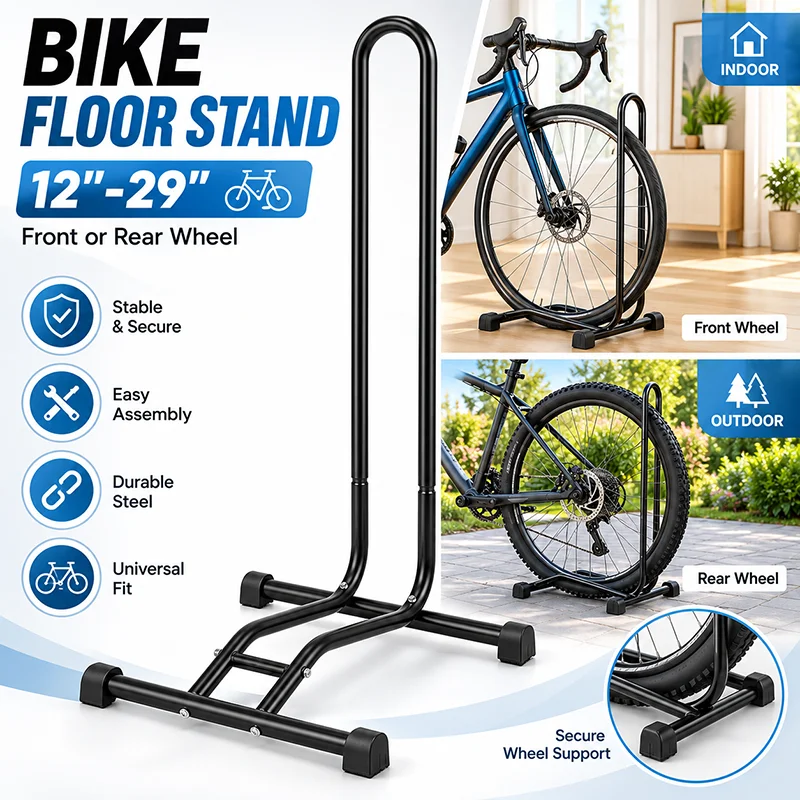 Fahrrad-Bodenständer, Fahrradständer für Fahrräder von 12-29 Zoll, multifunktionaler Fahrrad-Parkständer, Lagerständer für die Garage, Reparatur- und Wartungsständer für Mountainbikes und Rennräder