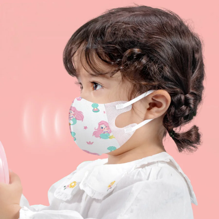 30 szt. Maseczek 3D dla dzieci, jednorazowe, urocze wzory z kreskówek, 3-warstwowe, pyłoszczelne, higieniczne maseczki, pakowane pojedynczo, dla chłopców i dziewcząt w wieku 4-12 lat.