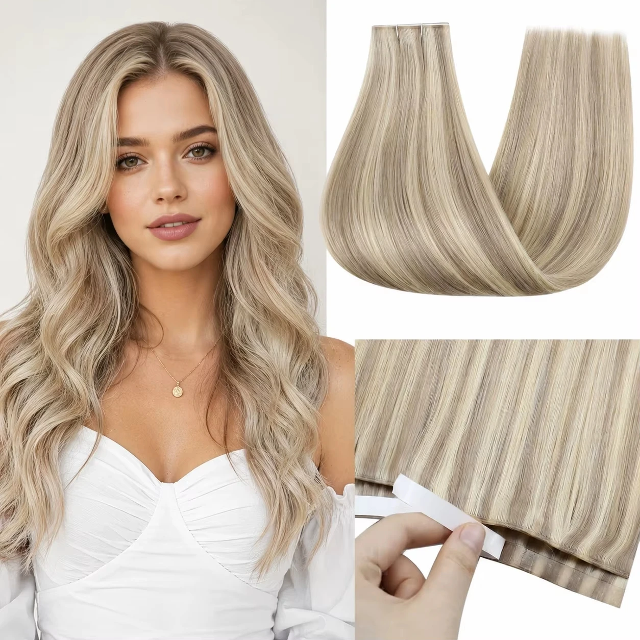 [NEW] Ugeat Remy Tape in Genius Weft  Extensions Double Sided Wide Tape in Hair Extensions One Piece for Daily Office Look 50G