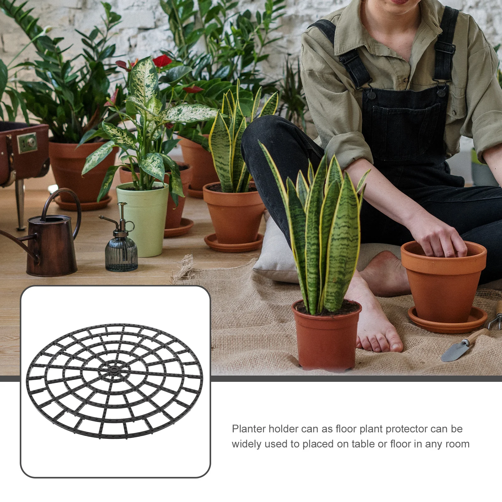 6 pezzi tappetino inferiore per vaso da fiori tappetino rialzato in plastica riutilizzabile per fioriere da interno ed esterno solleva vasi protezione per pavimento giardino casa ufficio