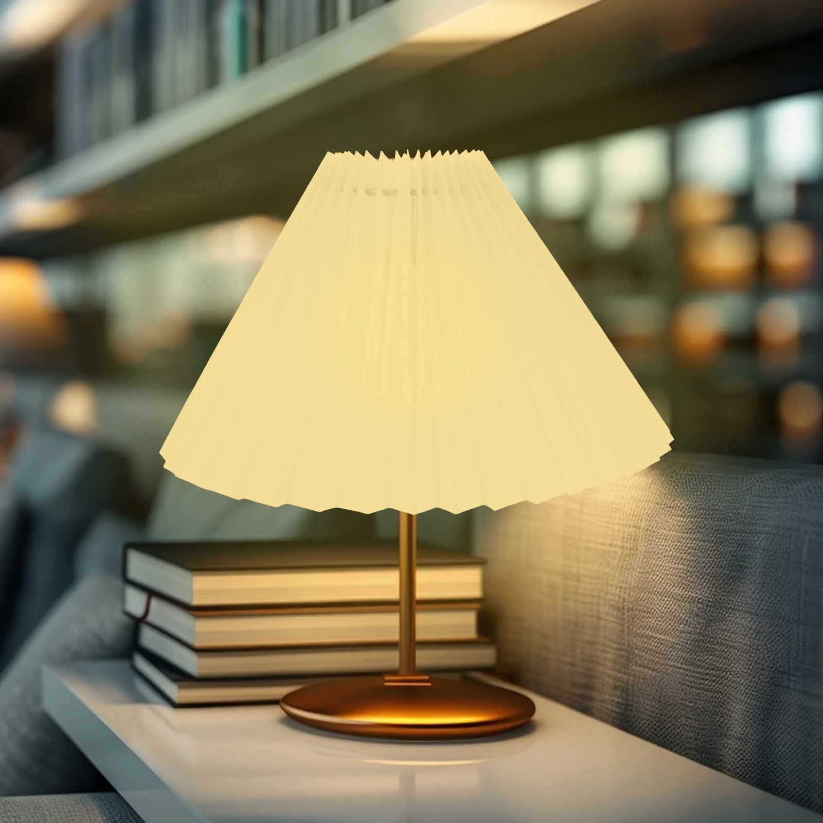 

Pleated Retro Fabric Lampshade for Table Lamp Bedroom Replacement Lamp Cover Soft Even Light Transmission Lampshade Covers