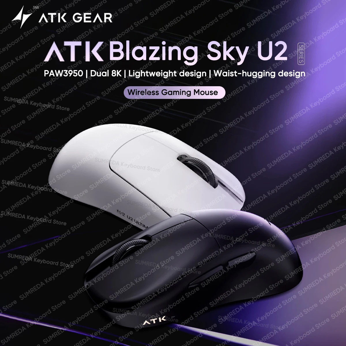 

Беспроводная игровая мышь ATK U2 Ultra / U2 Pro / U2 Pro Max NeaLink Paw3950Ultra 8K 2,4G Проводная эргономичная игровая мышь для киберспорта FPS