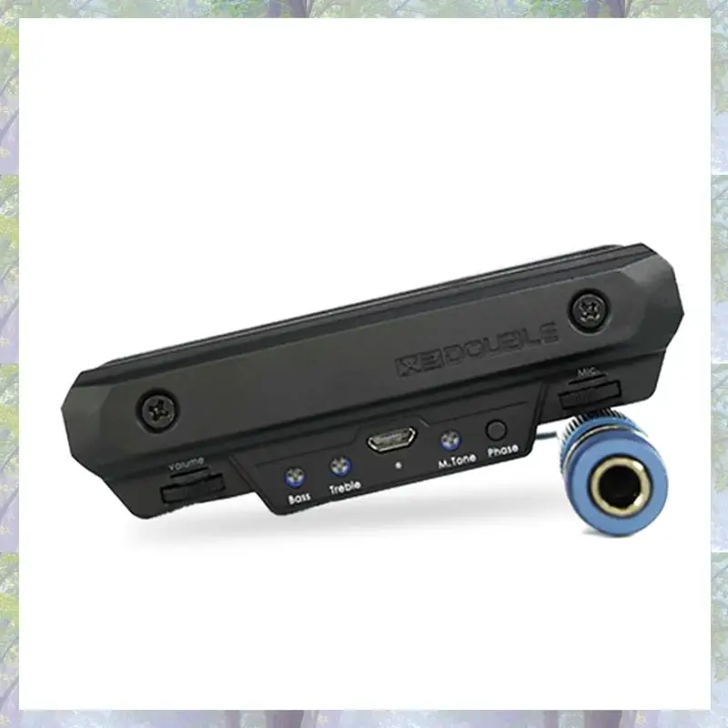 2X DOUBLE X0 Gitarren-Tonabnehmer, Vorverstärker, Schallloch-Tonabnehmer mit Lautstärke- und Klangregelung für Akustikgitarren-Musikinstrumente, 5